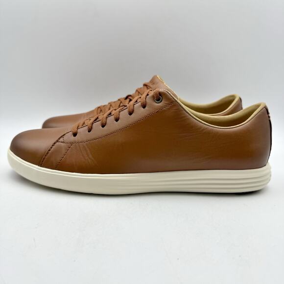 Cole Haan Mens Grand Plus Crosscourt ll Sneakers US 10 M Tan Brown Leather NIB - Picture 8 of 14